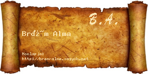 Brém Alma névjegykártya